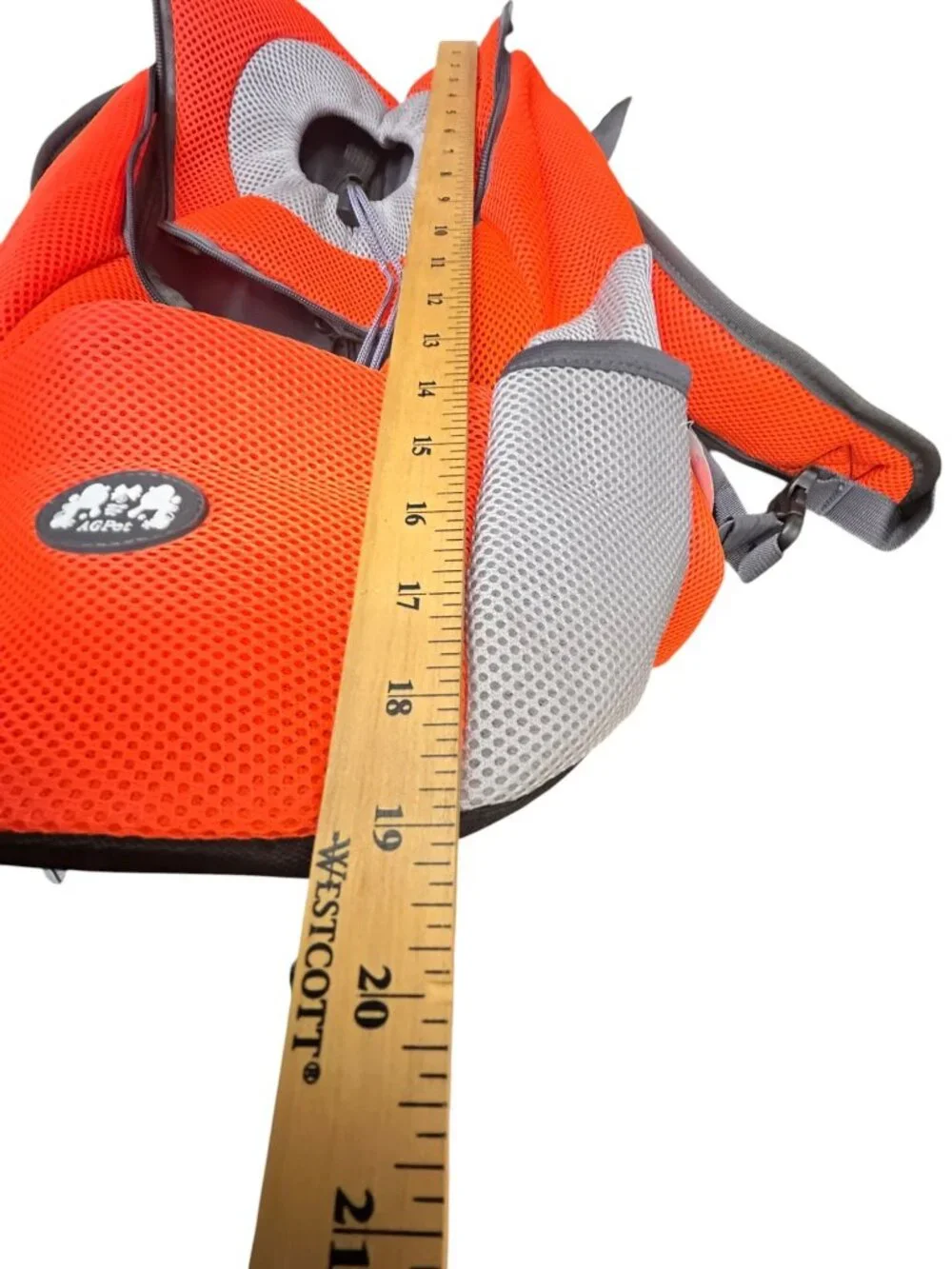 AGPet Pet Carrier Backpack Orange/Gray Mesh Size XL – Brand New With Tags